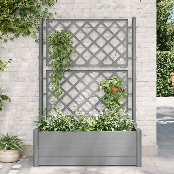 Blumengefäß Cionka mit Spalier, steingrau, 100x43x142cm (pp)