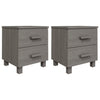 Nachttische hellgrau Hamar Leonello 40x35x44,5cm (2 Stk. Holz)