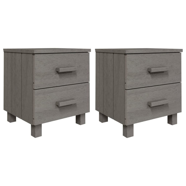 Nachttische hellgrau Hamar Leonello 40x35x44,5cm (2 Stk. Holz)