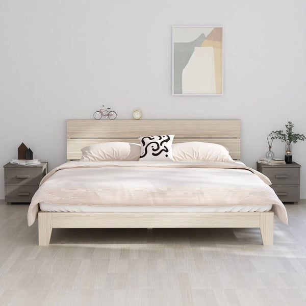 Nachttische hellgrau Hamar Leonello 40x35x44,5cm (2 Stk. Holz)