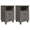 Nachttische hellgrau Hamar Mihaela 40x35x62cm (2 Stk. Holz)