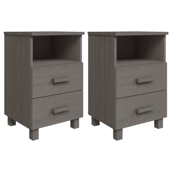 Nachttische hellgrau Hamar Mihaela 40x35x62cm (2 Stk. Holz)