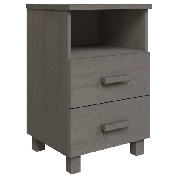 Nachttische hellgrau Hamar Mihaela 40x35x62cm (2 Stk. Holz)