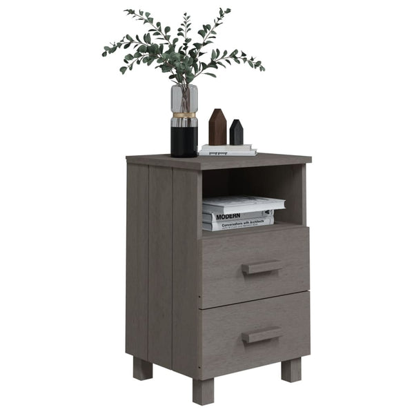 Nachttische hellgrau Hamar Mihaela 40x35x62cm (2 Stk. Holz)