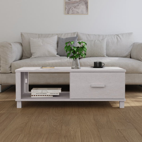Weißer Couchtisch Hamar Amuza 100x55x35cm (Kiefer)