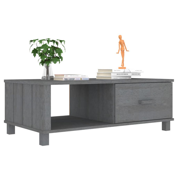 Dunkelgrauer Couchtisch hamar Amuza 100x55x35cm (Kiefer)