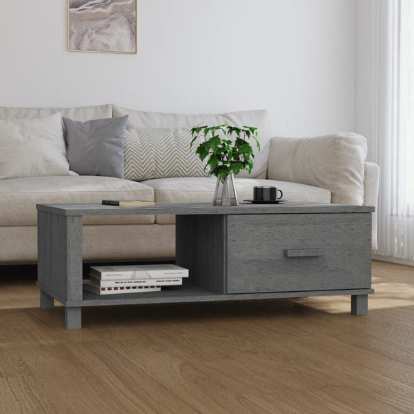 Dunkelgrauer Couchtisch hamar Amuza 100x55x35cm (Kiefer)