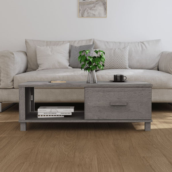 Hellgrauer Couchtisch Hamar Amuza 100x55x35cm (Kiefer)