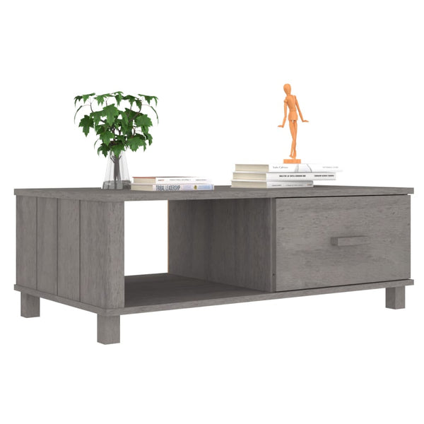 Hellgrauer Couchtisch Hamar Amuza 100x55x35cm (Kiefer)