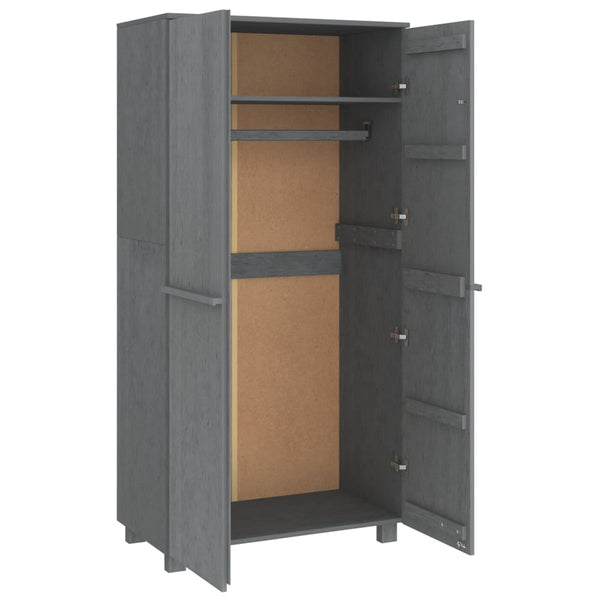 Dunkelgrauer Kleiderschrank hamar Dakota 89x50x180cm (Kiefer)