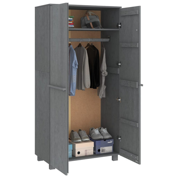 Dunkelgrauer Kleiderschrank hamar Dakota 89x50x180cm (Kiefer)