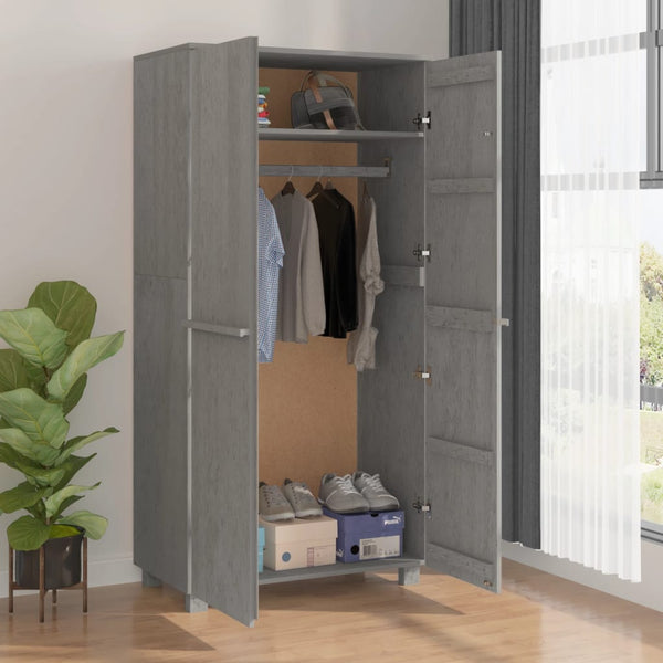 Hellgrauer Kleiderschrank Hamar Dakota 89x50x180cm (Kiefer)