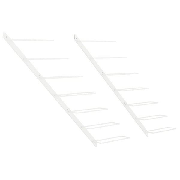 Weißes wandmontiertes Flaschenregal Estes für 7 Flaschen (2 St.)