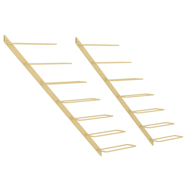 Goldfarbener Weinflaschenhalter zur Wandmontage Estes (7 Flaschen 2er-Set Metall)