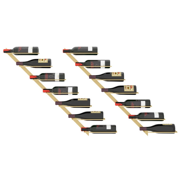 Goldfarbener Weinflaschenhalter zur Wandmontage Estes (7 Flaschen 2er-Set Metall)