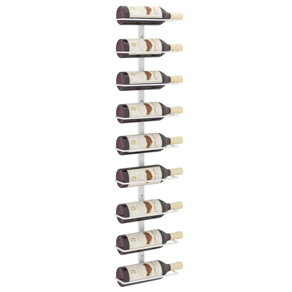 Weißes, wandmontiertes Yamya Weinregal für 9 Flaschen (Eisen)