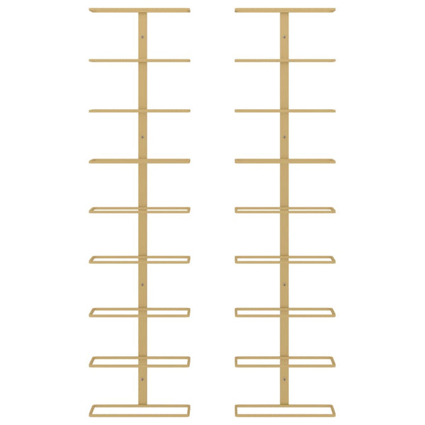 Gold Wandmontiertes Weinregal Yamya für 9 Flaschen (2 Stück)