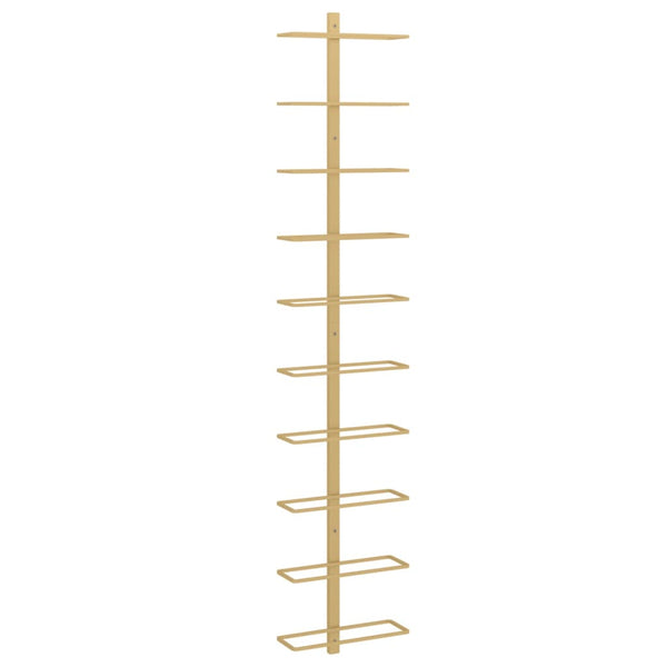 Goldfarbenes Wand-Weinregal Yamya für 10 Flaschen (Metall)