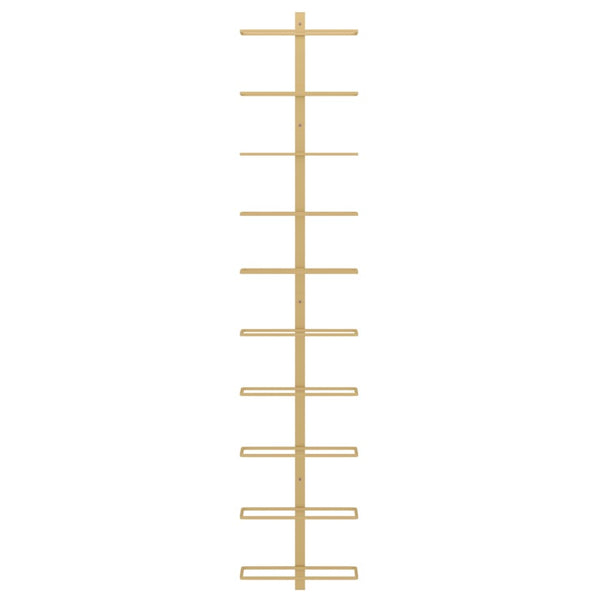 Goldfarbenes Wand-Weinregal Yamya für 10 Flaschen (Metall)