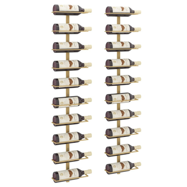 Goldfarbenes Wand-Weinregal Yamya für 10 Flaschen (2 Stück)