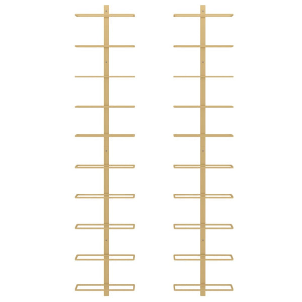Goldfarbenes Wand-Weinregal Yamya für 10 Flaschen (2 Stück)