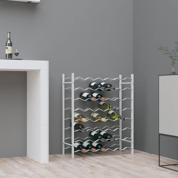 Weißes Weinregal Nurefsan für 48 Flaschen (Metall)