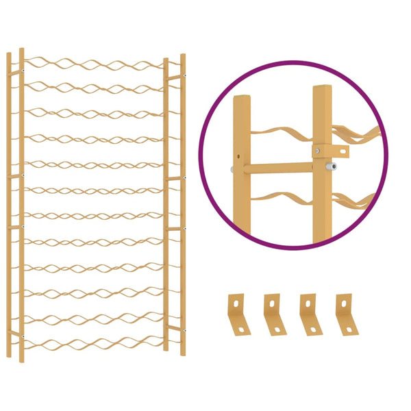 Goldener Weinflaschenständer Nurefsan für 72 Flaschen (Metall)