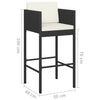 Garten-Barset Farmatech (3-teilig, mit Kissen, Polyrattan), schwarz