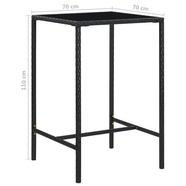 Garten-Barset Farmatech (3-teilig, mit Kissen, Polyrattan), schwarz