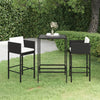 Garten-Barset Farmatech (3-teilig, mit Kissen, Polyrattan), schwarz
