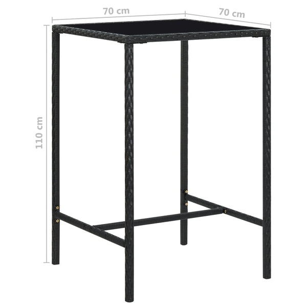 Gartengarnitur Milodrag (3-teilig mit Kissen, Polyrattan) Schwarz