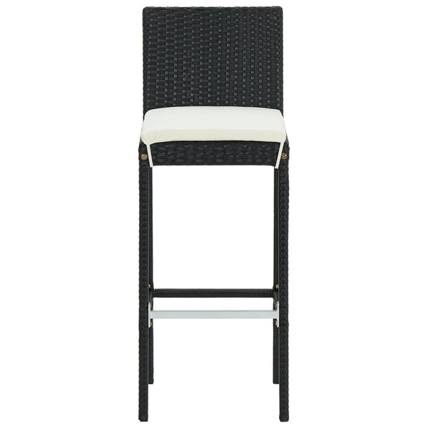 Gartengarnitur Milodrag (3-teilig mit Kissen, Polyrattan) Schwarz