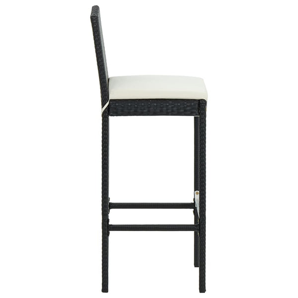 Gartengarnitur Milodrag (3-teilig mit Kissen, Polyrattan) Schwarz
