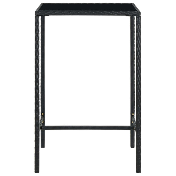 Gartengarnitur Milodrag (3-teilig mit Kissen, Polyrattan) Schwarz