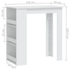 Weißer Bartisch mit Gestell Deanca 102x50x103,5cm (Holz)