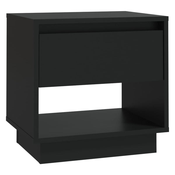 Schwarzer Nachttisch Podar 45x34x44cm (Spanplatte)