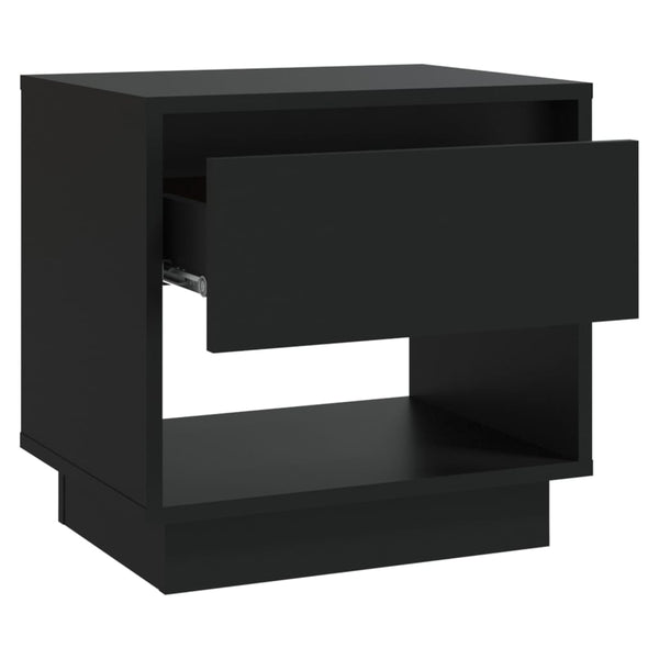 Schwarzer Nachttisch Podar 45x34x44cm (Spanplatte)