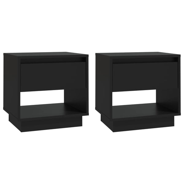 Schwarze Nachttische Podar 45x34x44cm (2 Stk. Spanplatte)