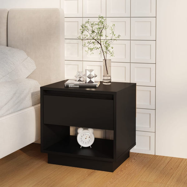 Schwarze Nachttische Podar 45x34x44cm (2 Stk. Spanplatte)