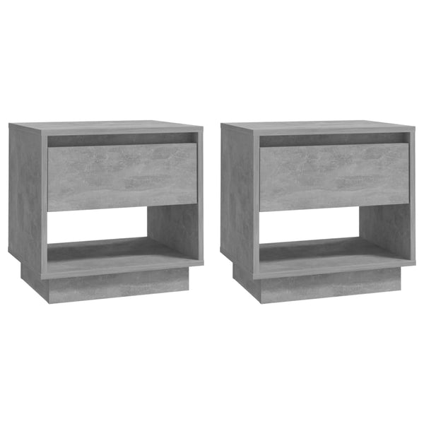 Betongraue Nachttische Podar 45x34x44cm (2er Set aus Holz)