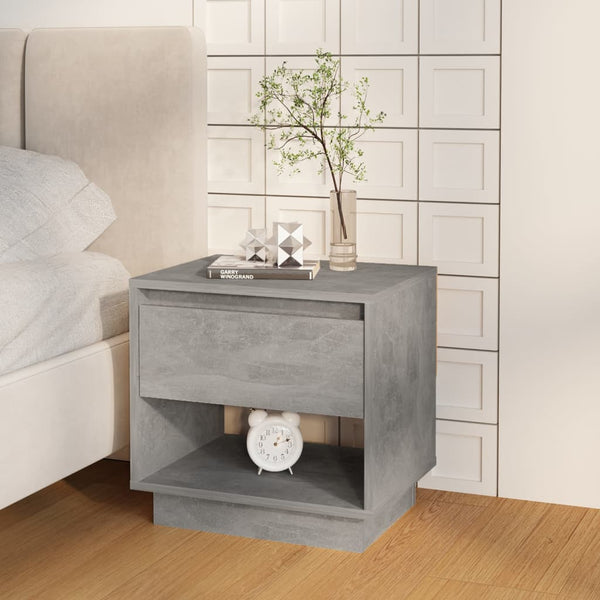 Betongraue Nachttische Podar 45x34x44cm (2er Set aus Holz)