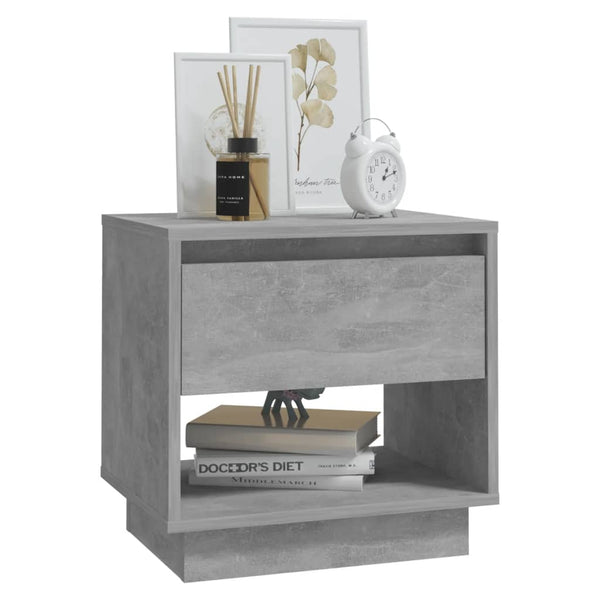 Betongraue Nachttische Podar 45x34x44cm (2er Set aus Holz)