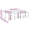 Valkoinen tv-taso Vevere 120x30x40,5cm (lastulevy)