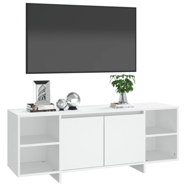 Weißer TV-Schrank Eluzie 130x35x50cm (Spanplatte)