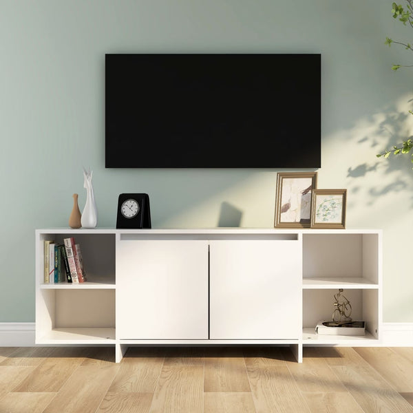 Weißer TV-Schrank Eluzie 130x35x50cm (Spanplatte)