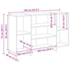 Betongraue Kommode Stroici 120x30x75cm (Holz)