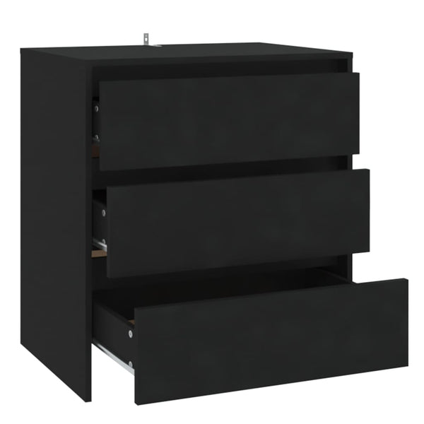 Schwarzes Sideboard Jamel 70x41x75cm (Holz)