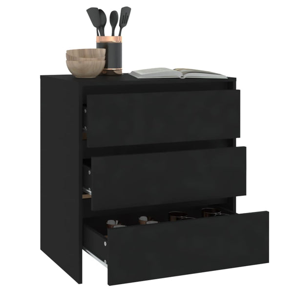 Schwarzes Sideboard Jamel 70x41x75cm (Holz)