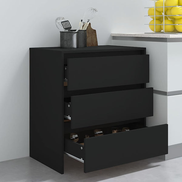 Schwarzes Sideboard Jamel 70x41x75cm (Holz)