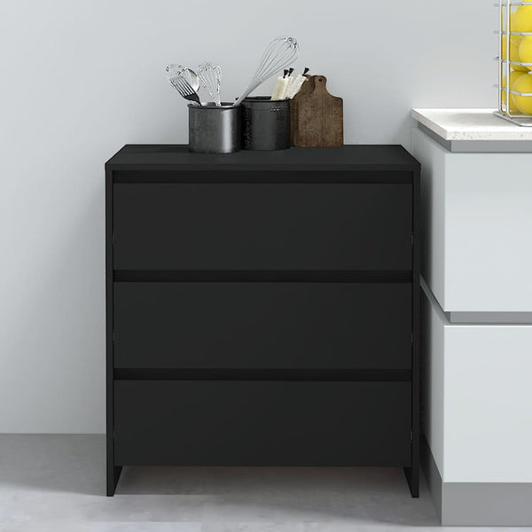 Schwarzes Sideboard Jamel 70x41x75cm (Holz)